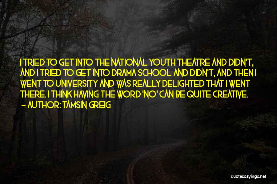Tamsin Greig Quotes: I Tried To Get Into The National Youth Theatre And Didn't, And I Tried To Get Into Drama School And