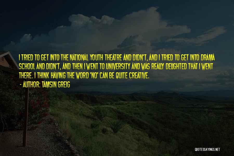 Tamsin Greig Quotes: I Tried To Get Into The National Youth Theatre And Didn't, And I Tried To Get Into Drama School And