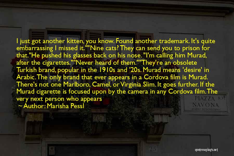 Marisha Pessl Quotes: I Just Got Another Kitten, You Know. Found Another Trademark. It's Quite Embarrassing I Missed It.nine Cats? They Can Send