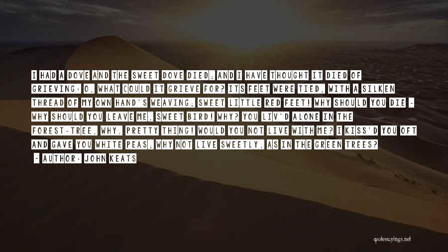 John Keats Quotes: I Had A Dove And The Sweet Dove Died; And I Have Thought It Died Of Grieving: O, What Could
