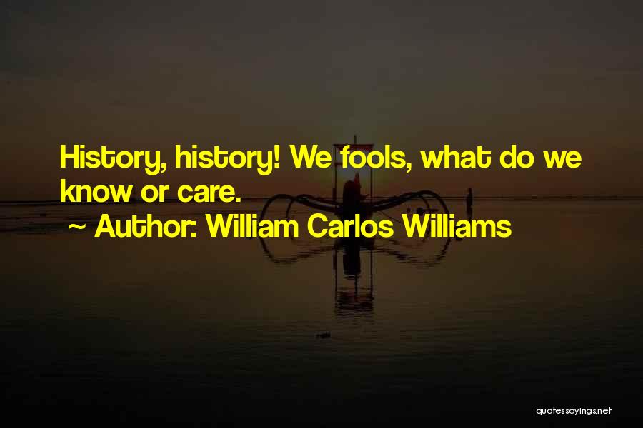 William Carlos Williams Quotes: History, History! We Fools, What Do We Know Or Care.