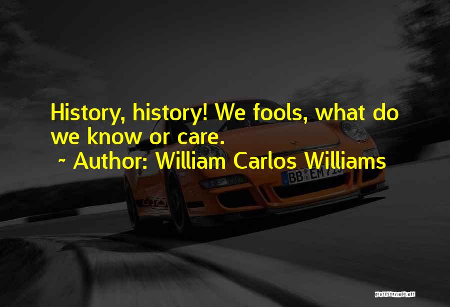 William Carlos Williams Quotes: History, History! We Fools, What Do We Know Or Care.