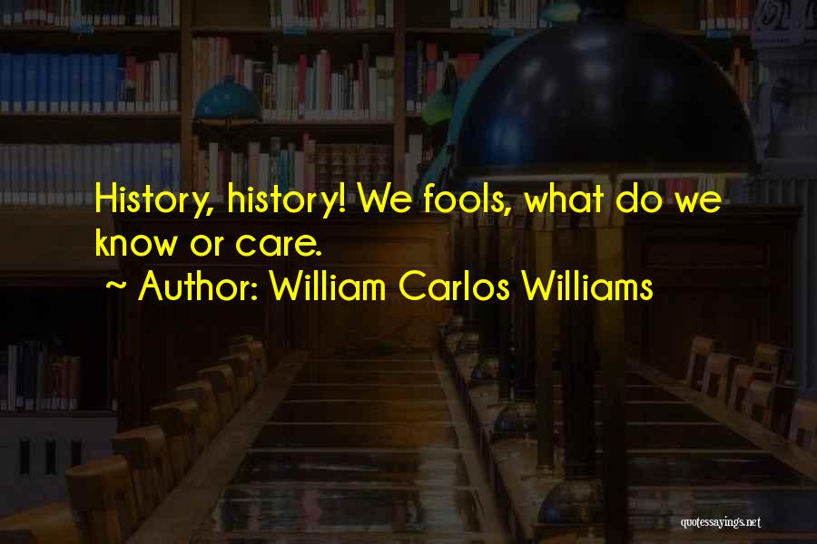William Carlos Williams Quotes: History, History! We Fools, What Do We Know Or Care.