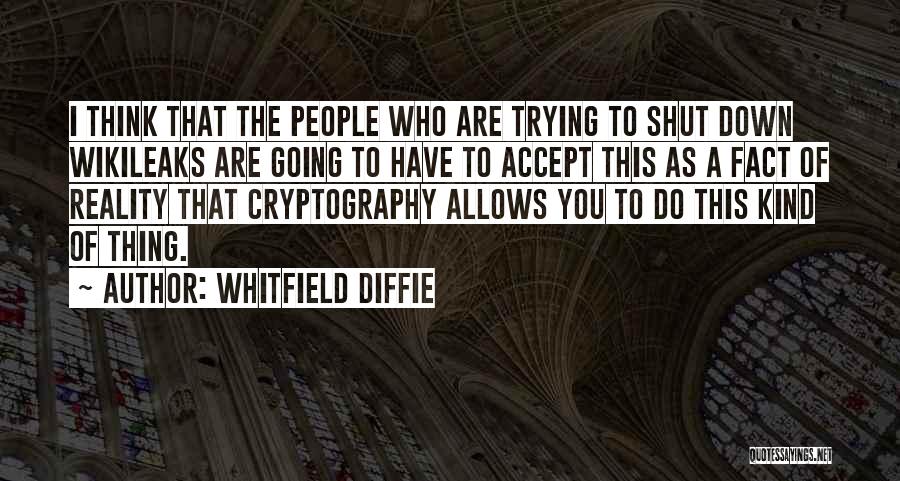 Whitfield Diffie Quotes: I Think That The People Who Are Trying To Shut Down Wikileaks Are Going To Have To Accept This As