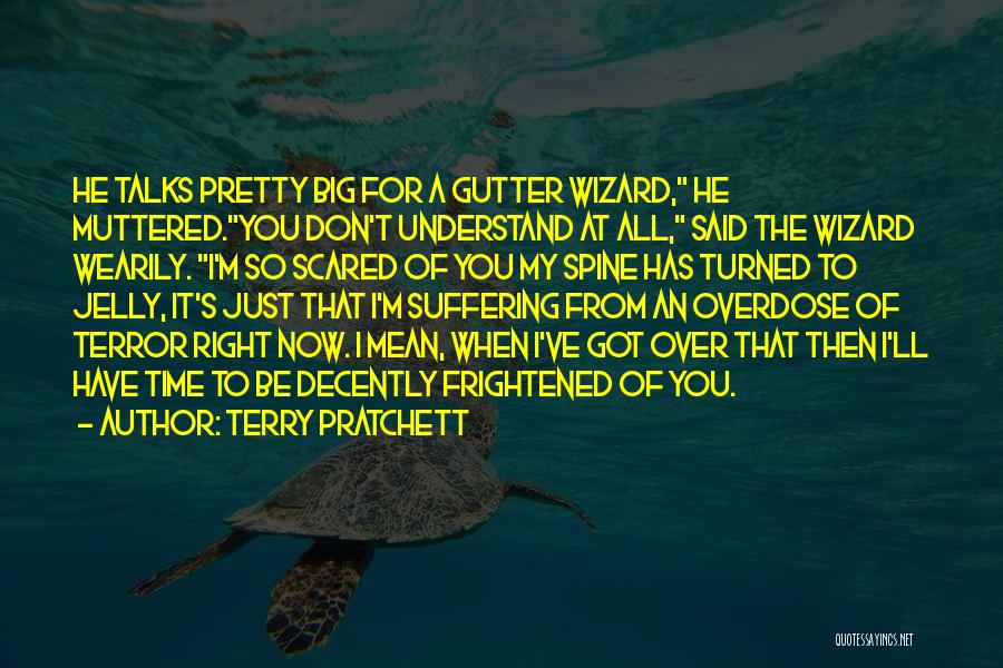 Terry Pratchett Quotes: He Talks Pretty Big For A Gutter Wizard, He Muttered.you Don't Understand At All, Said The Wizard Wearily. I'm So