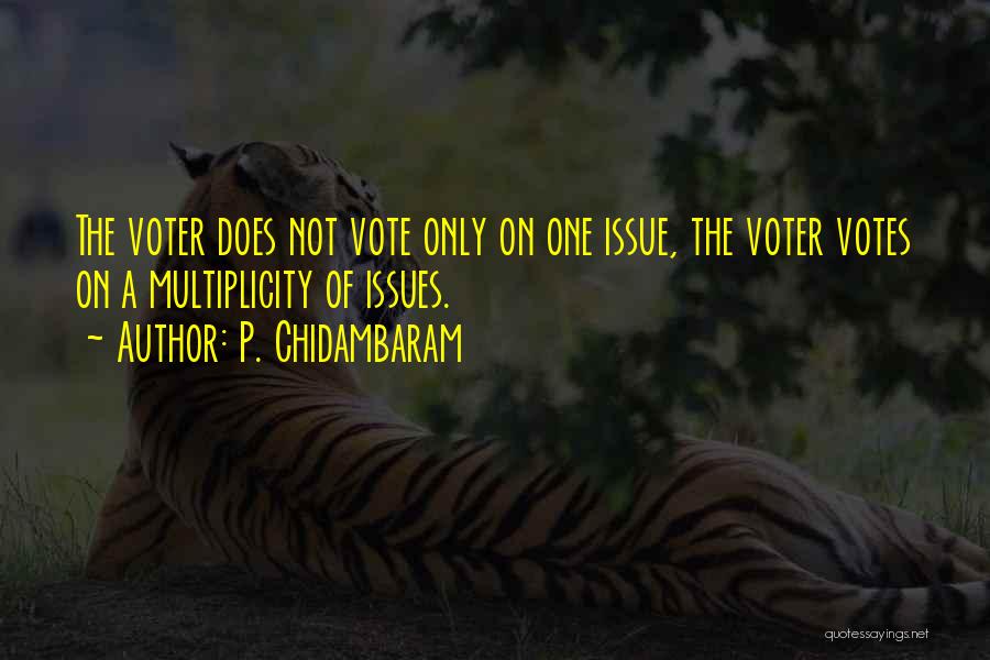 P. Chidambaram Quotes: The Voter Does Not Vote Only On One Issue, The Voter Votes On A Multiplicity Of Issues.