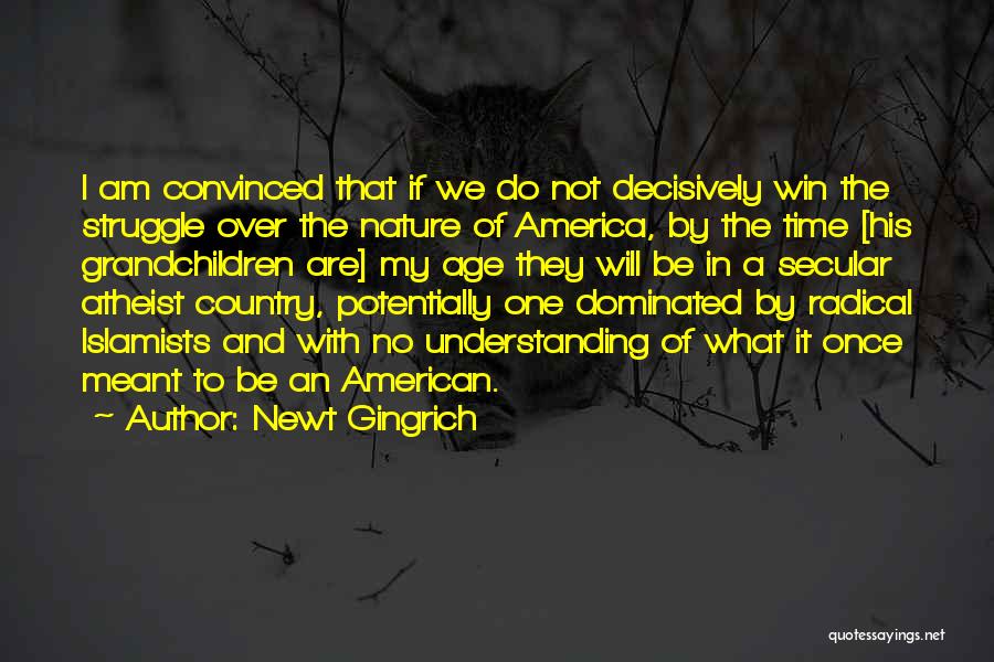 Newt Gingrich Quotes: I Am Convinced That If We Do Not Decisively Win The Struggle Over The Nature Of America, By The Time