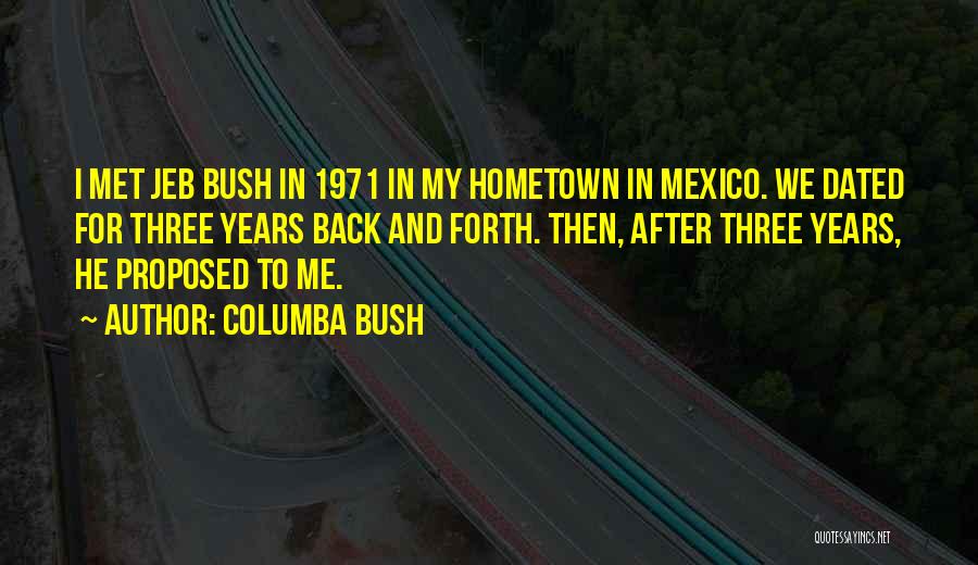 Columba Bush Quotes: I Met Jeb Bush In 1971 In My Hometown In Mexico. We Dated For Three Years Back And Forth. Then,