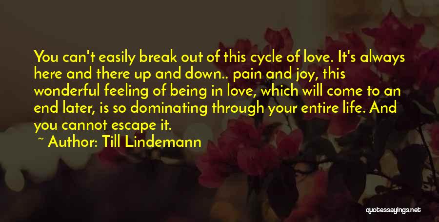 Till Lindemann Quotes: You Can't Easily Break Out Of This Cycle Of Love. It's Always Here And There Up And Down.. Pain And