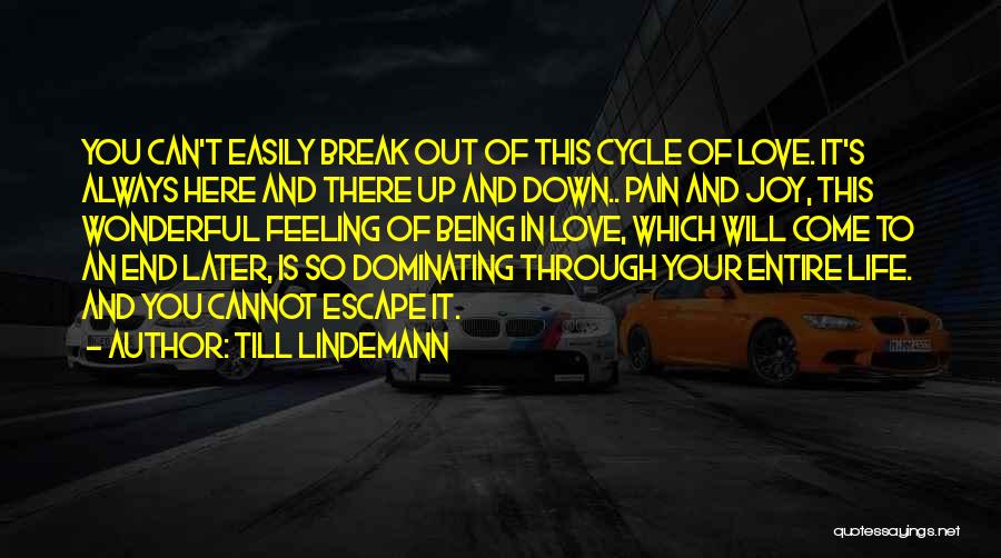 Till Lindemann Quotes: You Can't Easily Break Out Of This Cycle Of Love. It's Always Here And There Up And Down.. Pain And