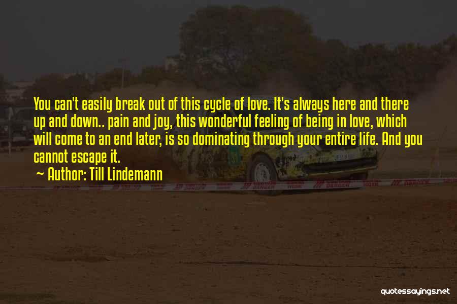 Till Lindemann Quotes: You Can't Easily Break Out Of This Cycle Of Love. It's Always Here And There Up And Down.. Pain And