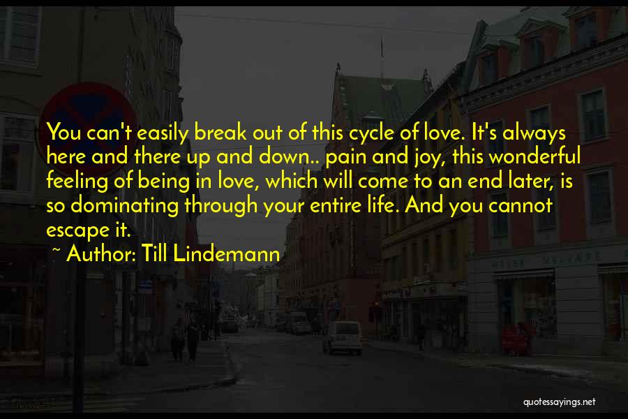 Till Lindemann Quotes: You Can't Easily Break Out Of This Cycle Of Love. It's Always Here And There Up And Down.. Pain And
