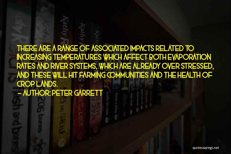 Peter Garrett Quotes: There Are A Range Of Associated Impacts Related To Increasing Temperatures Which Affect Both Evaporation Rates And River Systems, Which