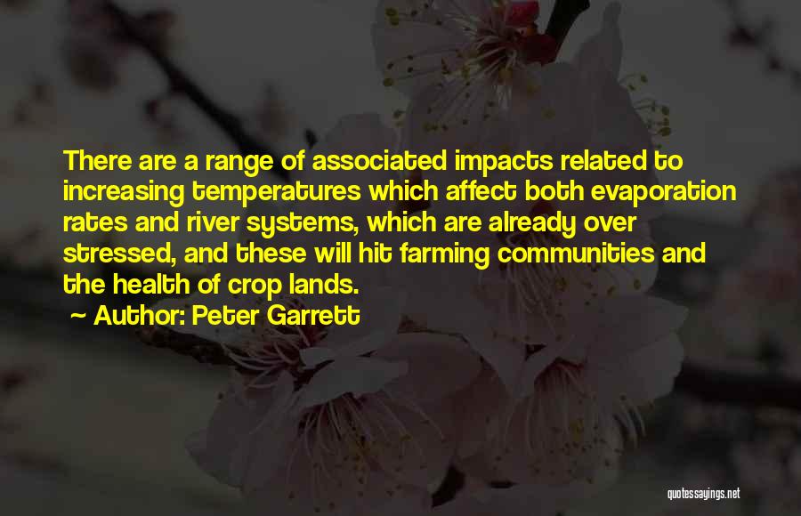 Peter Garrett Quotes: There Are A Range Of Associated Impacts Related To Increasing Temperatures Which Affect Both Evaporation Rates And River Systems, Which