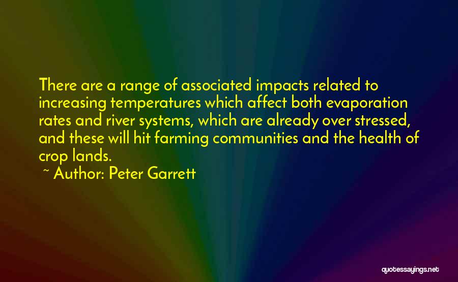 Peter Garrett Quotes: There Are A Range Of Associated Impacts Related To Increasing Temperatures Which Affect Both Evaporation Rates And River Systems, Which