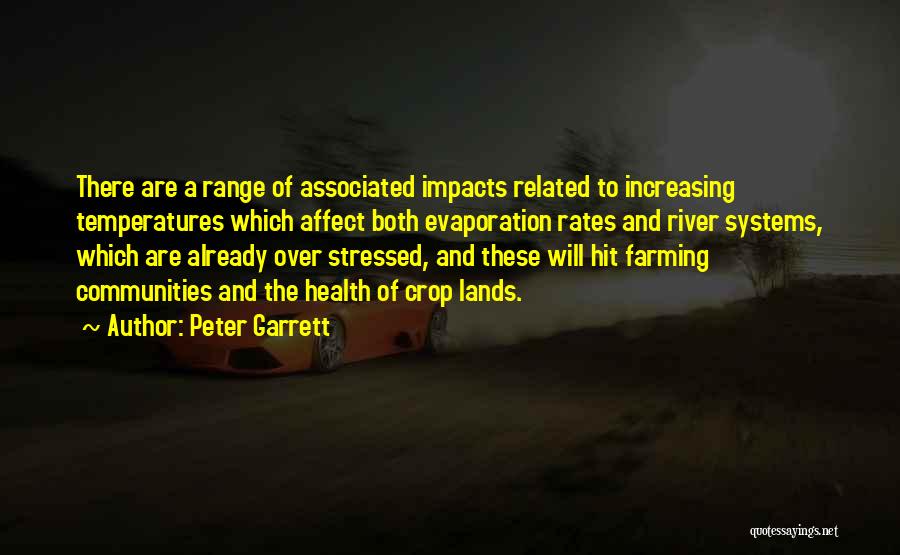 Peter Garrett Quotes: There Are A Range Of Associated Impacts Related To Increasing Temperatures Which Affect Both Evaporation Rates And River Systems, Which