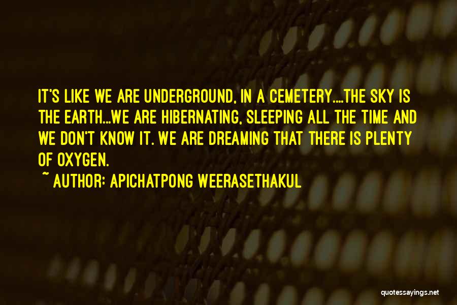 Apichatpong Weerasethakul Quotes: It's Like We Are Underground, In A Cemetery....the Sky Is The Earth...we Are Hibernating, Sleeping All The Time And We