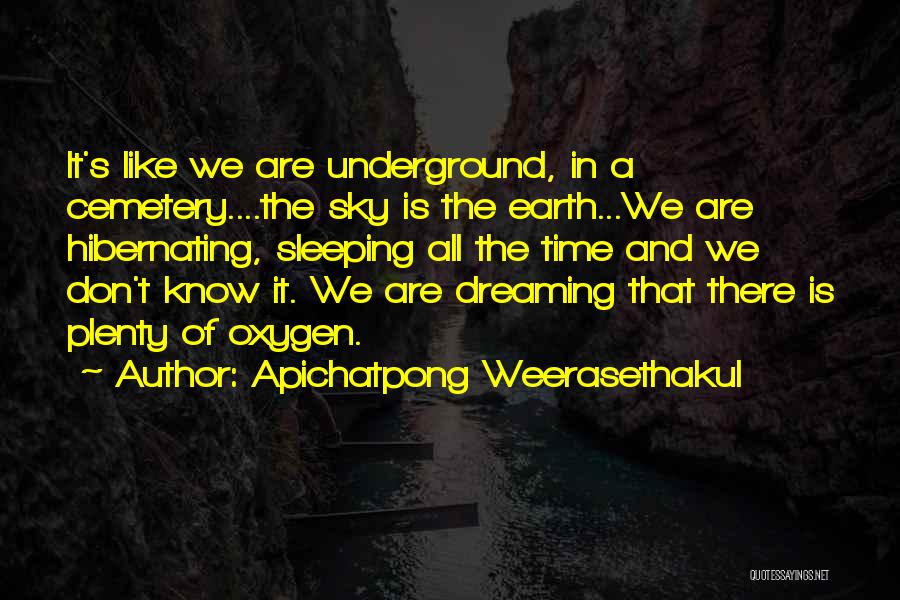 Apichatpong Weerasethakul Quotes: It's Like We Are Underground, In A Cemetery....the Sky Is The Earth...we Are Hibernating, Sleeping All The Time And We