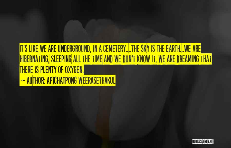 Apichatpong Weerasethakul Quotes: It's Like We Are Underground, In A Cemetery....the Sky Is The Earth...we Are Hibernating, Sleeping All The Time And We