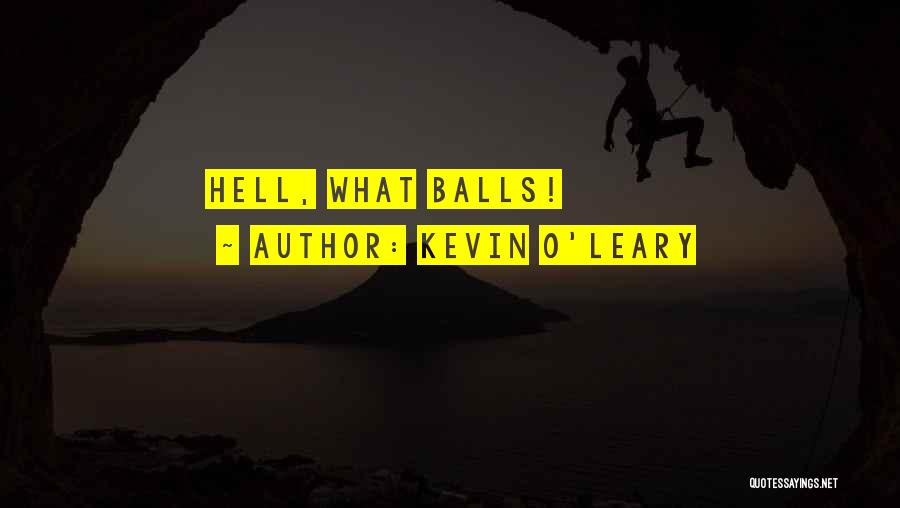 Kevin O'Leary Quotes: Hell, What Balls!