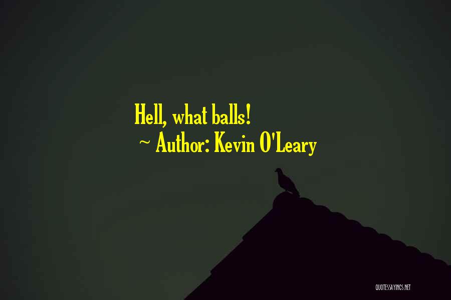 Kevin O'Leary Quotes: Hell, What Balls!