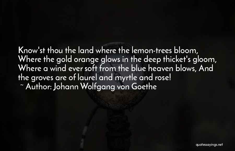 Johann Wolfgang Von Goethe Quotes: Know'st Thou The Land Where The Lemon-trees Bloom, Where The Gold Orange Glows In The Deep Thicket's Gloom, Where A