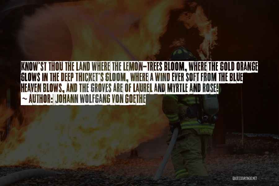 Johann Wolfgang Von Goethe Quotes: Know'st Thou The Land Where The Lemon-trees Bloom, Where The Gold Orange Glows In The Deep Thicket's Gloom, Where A