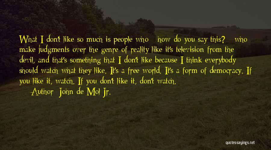 John De Mol Jr. Quotes: What I Don't Like So Much Is People Who - How Do You Say This? - Who Make Judgments Over