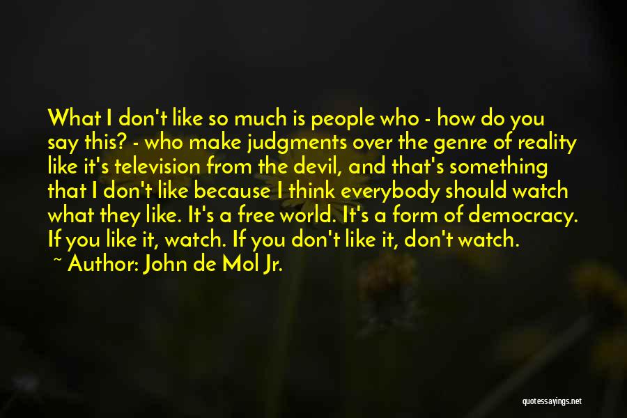 John De Mol Jr. Quotes: What I Don't Like So Much Is People Who - How Do You Say This? - Who Make Judgments Over