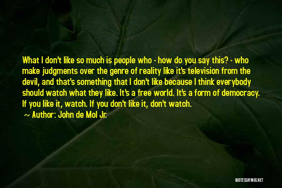 John De Mol Jr. Quotes: What I Don't Like So Much Is People Who - How Do You Say This? - Who Make Judgments Over