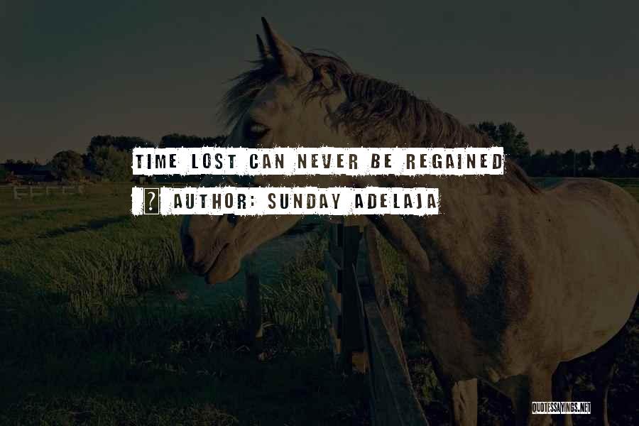 Sunday Adelaja Quotes: Time Lost Can Never Be Regained