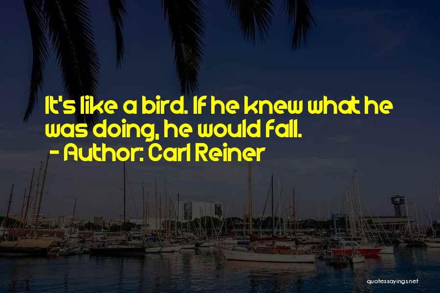 Carl Reiner Quotes: It's Like A Bird. If He Knew What He Was Doing, He Would Fall.
