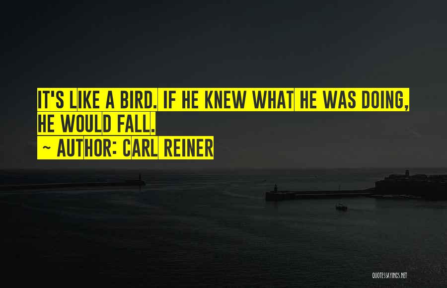 Carl Reiner Quotes: It's Like A Bird. If He Knew What He Was Doing, He Would Fall.