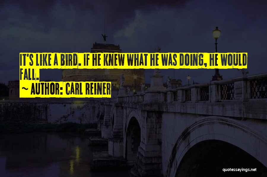 Carl Reiner Quotes: It's Like A Bird. If He Knew What He Was Doing, He Would Fall.