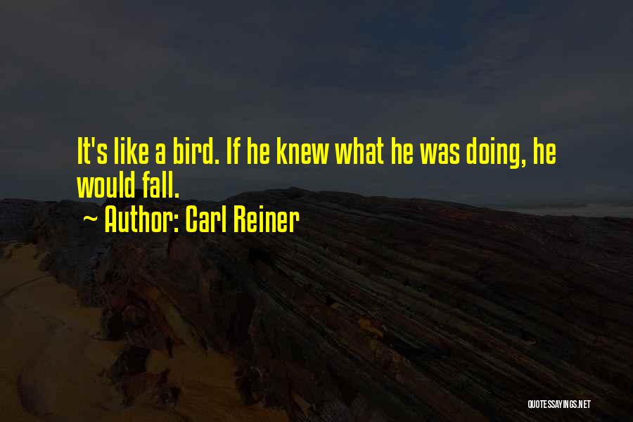 Carl Reiner Quotes: It's Like A Bird. If He Knew What He Was Doing, He Would Fall.