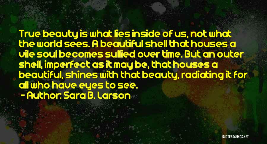 Sara B. Larson Quotes: True Beauty Is What Lies Inside Of Us, Not What The World Sees. A Beautiful Shell That Houses A Vile