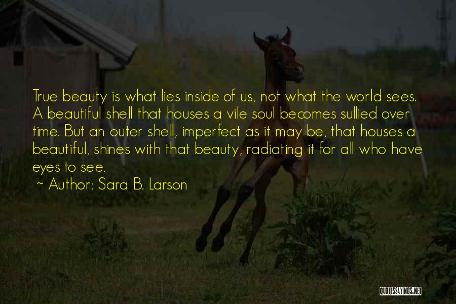 Sara B. Larson Quotes: True Beauty Is What Lies Inside Of Us, Not What The World Sees. A Beautiful Shell That Houses A Vile