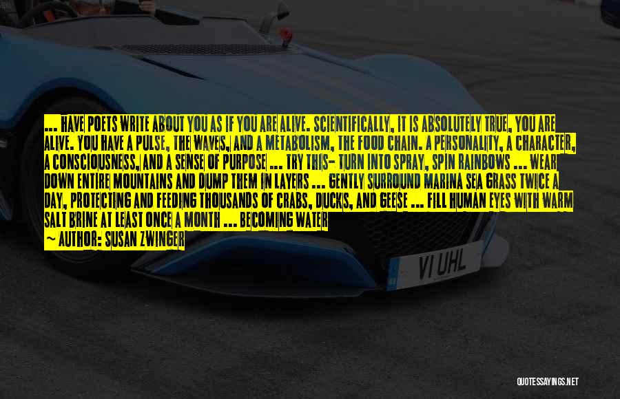 Susan Zwinger Quotes: ... Have Poets Write About You As If You Are Alive. Scientifically, It Is Absolutely True, You Are Alive. You