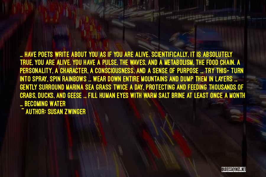 Susan Zwinger Quotes: ... Have Poets Write About You As If You Are Alive. Scientifically, It Is Absolutely True, You Are Alive. You