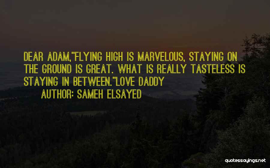 Sameh Elsayed Quotes: Dear Adam,flying High Is Marvelous, Staying On The Ground Is Great. What Is Really Tasteless Is Staying In Between.love Daddy