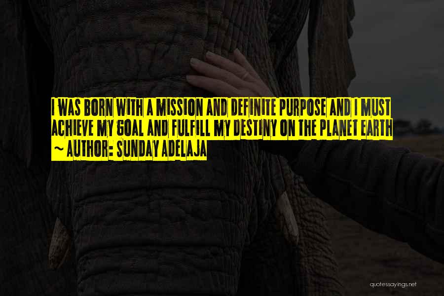 Sunday Adelaja Quotes: I Was Born With A Mission And Definite Purpose And I Must Achieve My Goal And Fulfill My Destiny On