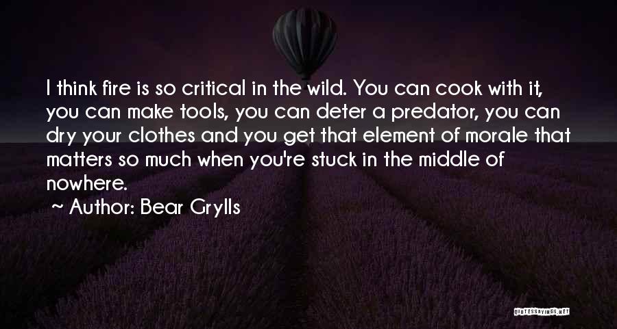 Bear Grylls Quotes: I Think Fire Is So Critical In The Wild. You Can Cook With It, You Can Make Tools, You Can