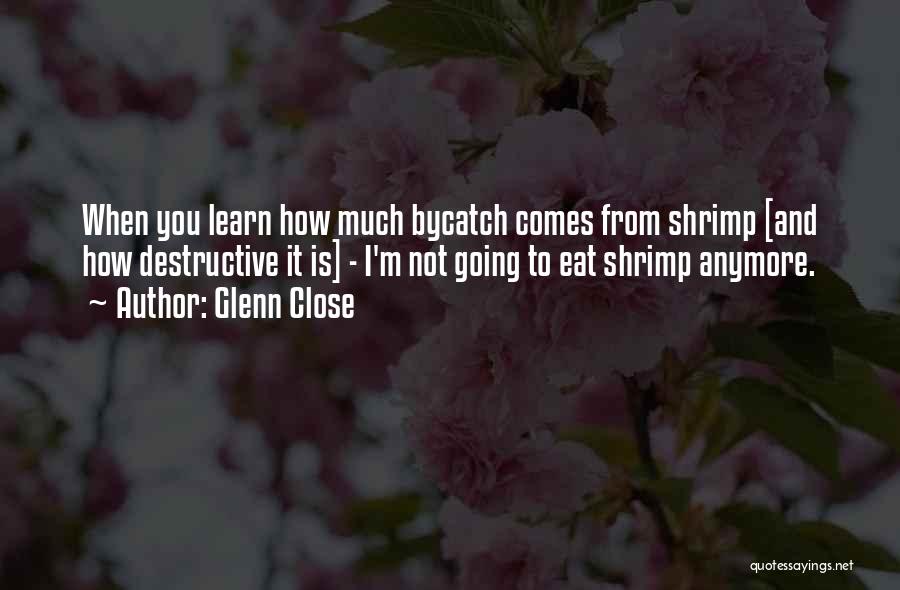 Glenn Close Quotes: When You Learn How Much Bycatch Comes From Shrimp [and How Destructive It Is] - I'm Not Going To Eat