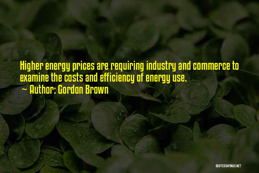 Gordon Brown Quotes: Higher Energy Prices Are Requiring Industry And Commerce To Examine The Costs And Efficiency Of Energy Use.
