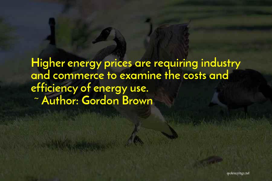 Gordon Brown Quotes: Higher Energy Prices Are Requiring Industry And Commerce To Examine The Costs And Efficiency Of Energy Use.