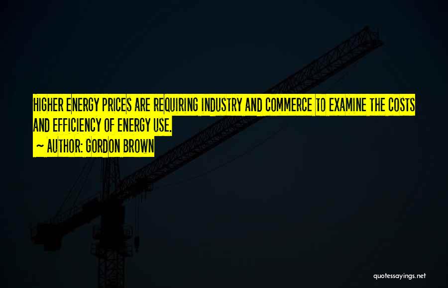Gordon Brown Quotes: Higher Energy Prices Are Requiring Industry And Commerce To Examine The Costs And Efficiency Of Energy Use.