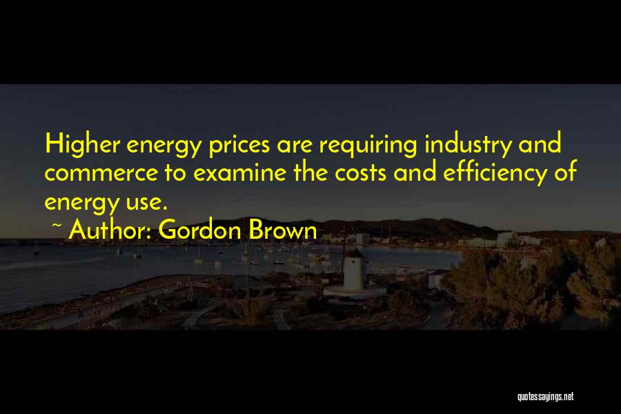 Gordon Brown Quotes: Higher Energy Prices Are Requiring Industry And Commerce To Examine The Costs And Efficiency Of Energy Use.