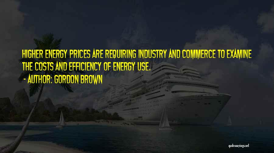 Gordon Brown Quotes: Higher Energy Prices Are Requiring Industry And Commerce To Examine The Costs And Efficiency Of Energy Use.