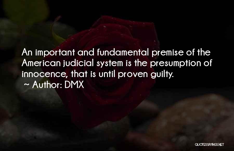 DMX Quotes: An Important And Fundamental Premise Of The American Judicial System Is The Presumption Of Innocence, That Is Until Proven Guilty.