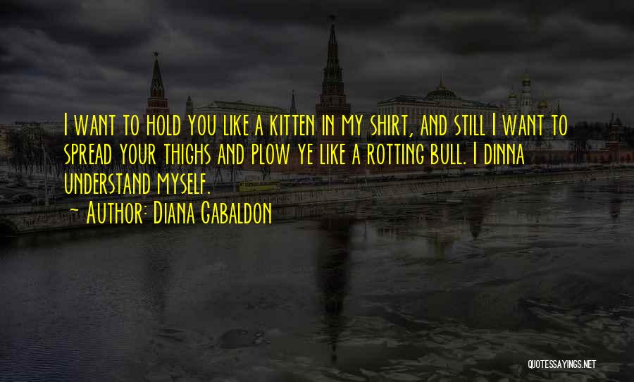 Diana Gabaldon Quotes: I Want To Hold You Like A Kitten In My Shirt, And Still I Want To Spread Your Thighs And